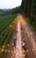 vineyard dinner in Tuscany